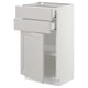 SEKTION / MAXIMERA Gabinete bajo+puerta/2 cajones, blanco/Lerhyttan gris claro, 18x15x30 "