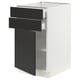 SEKTION / MAXIMERA Gabinete bajo+puerta/2 cajones, blanco/Nickebo antracita mate, 18x24x30 "