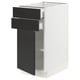 Opción: SEKTION / MAXIMERA Gabinete bajo+puerta/2 cajones, blanco/Nickebo antracita mate, 15x24x30 "