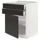 SEKTION / MAXIMERA Gabinete bajo+puerta/2 cajones, blanco/Nickebo antracita mate, 24x24x30 "