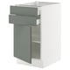 SEKTION / MAXIMERA Gabinete bajo+puerta/2 cajones, blanco/Nickebo verde grisáceo mate, 18x24x30 "