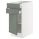 SEKTION / MAXIMERA Gabinete bajo+puerta/2 cajones, blanco/Nickebo verde grisáceo mate, 15x24x30 "