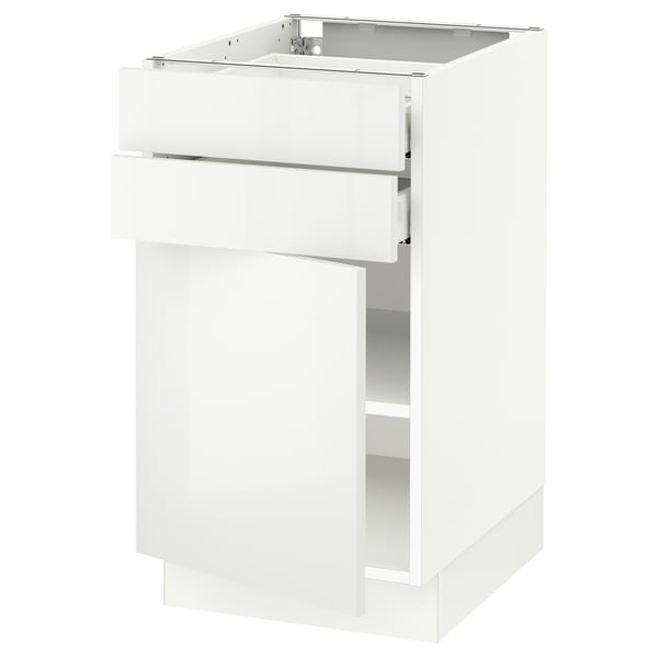 SEKTION / MAXIMERA Gabinete bajo+puerta/2 cajones, blanco/Ringhult blanco, 18x24x30 "