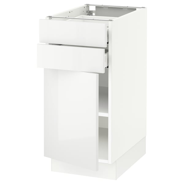 SEKTION / MAXIMERA Gabinete bajo+puerta/2 cajones, blanco/Ringhult blanco, 15x24x30 "