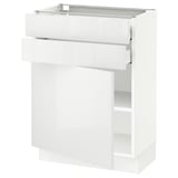SEKTION / MAXIMERA Gabinete bajo+puerta/2 cajones, blanco/Ringhult blanco, 24x15x30 "