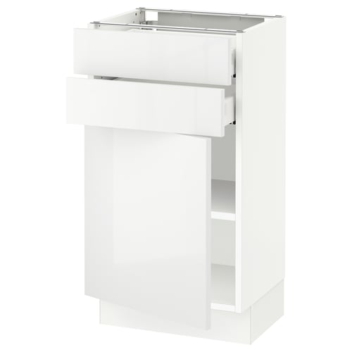 SEKTION / MAXIMERA Gabinete bajo+puerta/2 cajones, blanco/Ringhult blanco, 18x15x30 "