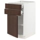 SEKTION / MAXIMERA Gabinete bajo+puerta/2 cajones, blanco/Sinarp marrón, 18x24x30 "