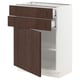 SEKTION / MAXIMERA Gabinete bajo+puerta/2 cajones, blanco/Sinarp marrón, 24x15x30 "
