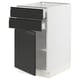 SEKTION / MAXIMERA Gabinete bajo+puerta/2 cajones, blanco/Upplöv antracita mate, 18x24x30 "