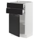 SEKTION / MAXIMERA Gabinete bajo+puerta/2 cajones, blanco/Upplöv antracita mate, 18x15x30 "