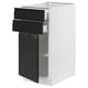 SEKTION / MAXIMERA Gabinete bajo+puerta/2 cajones, blanco/Upplöv antracita mate, 15x24x30 "