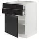 SEKTION / MAXIMERA Gabinete bajo+puerta/2 cajones, blanco/Upplöv antracita mate, 24x24x30 "