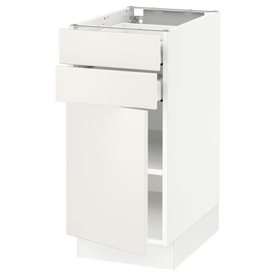 SEKTION / MAXIMERA Gabinete bajo+puerta/2 cajones, blanco/Veddinge blanco, 15x24x30 "
