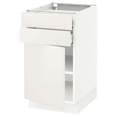 SEKTION / MAXIMERA Gabinete bajo+puerta/2 cajones, blanco/Veddinge blanco, 18x24x30 "
