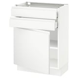 SEKTION / MAXIMERA Gabinete bajo+puerta/2 cajones, blanco/Voxtorp blanco mate, 24x15x30 "