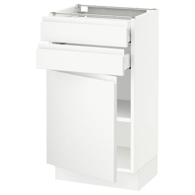 SEKTION / MAXIMERA Gabinete bajo+puerta/2 cajones, blanco/Voxtorp blanco mate, 18x15x30 "