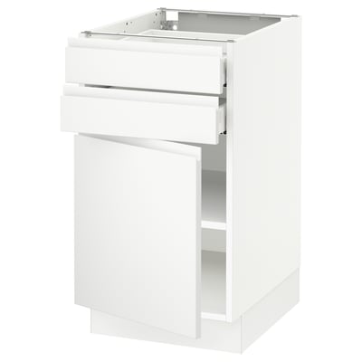 SEKTION / MAXIMERA Gabinete bajo+puerta/2 cajones, blanco/Voxtorp blanco mate, 18x24x30 "