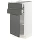 SEKTION / MAXIMERA Gabinete bajo+puerta/2 cajones, blanco/Voxtorp gris oscuro, 15x15x30 "