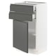 SEKTION / MAXIMERA Gabinete bajo+puerta/2 cajones, blanco/Voxtorp gris oscuro, 18x15x30 "