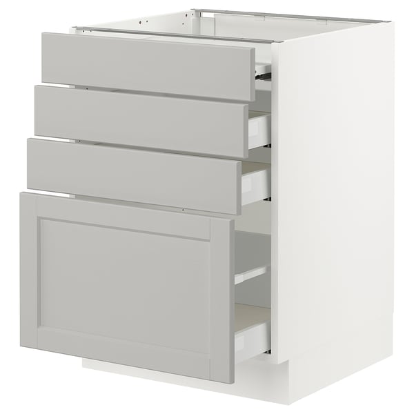 SEKTION / MAXIMERA Gabinete bajo superficie dslznt/3cj, blanco/Lerhyttan gris claro, 24x24x30 "