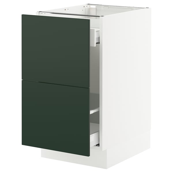 SEKTION / MAXIMERA Gabinete bjo clsf residuos/2frentes, blanco/Havstorp verde oscuro, 18x24x30 "