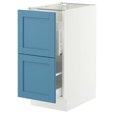 SEKTION / MAXIMERA Gabinete bjo clsf residuos/2frentes, blanco/Lerhyttan azul, 15x24x30 "