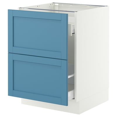 SEKTION / MAXIMERA Gabinete bjo clsf residuos/2frentes, blanco/Lerhyttan azul, 24x24x30 "
