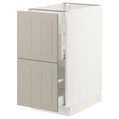 SEKTION / MAXIMERA Gabinete bjo clsf residuos/2frentes, blanco/Stensund beige, 15x24x30 "