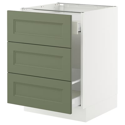 SEKTION / MAXIMERA Gabinete bjo clsf residuos/3frentes, blanco/Axstad gris-verde, 24x24x30 "