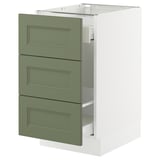 SEKTION / MAXIMERA Gabinete bjo clsf residuos/3frentes, blanco/Axstad gris-verde, 18x24x30 "