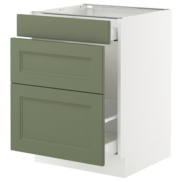 SEKTION / MAXIMERA Gabinete bjo clsf residuos/3frentes, blanco/Axstad gris-verde, 24x24x30 "