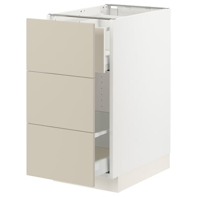 SEKTION / MAXIMERA Gabinete bjo clsf residuos/3frentes, blanco/Havstorp beige, 15x24x30 "