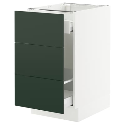 SEKTION / MAXIMERA Gabinete bjo clsf residuos/3frentes, blanco/Havstorp verde oscuro, 18x24x30 "