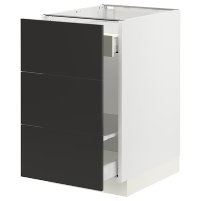 SEKTION / MAXIMERA Gabinete bjo clsf residuos/3frentes, blanco/Nickebo antracita mate, 18x24x30 "