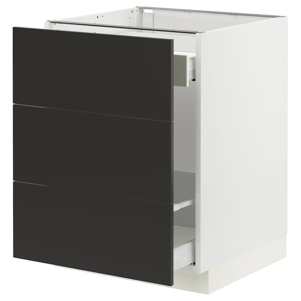SEKTION / MAXIMERA Gabinete bjo clsf residuos/3frentes, blanco/Nickebo antracita mate, 24x24x30 "