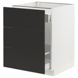 SEKTION / MAXIMERA Gabinete bjo clsf residuos/3frentes, blanco/Nickebo antracita mate, 24x24x30 "