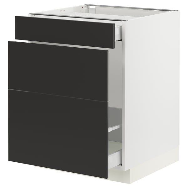 SEKTION / MAXIMERA Gabinete bjo clsf residuos/3frentes, blanco/Nickebo antracita mate, 24x24x30 "
