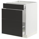 SEKTION / MAXIMERA Gabinete bjo clsf residuos/3frentes, blanco/Nickebo antracita mate, 24x24x30 "