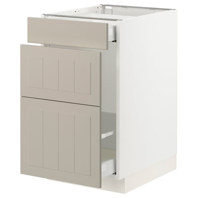 SEKTION / MAXIMERA Gabinete bjo clsf residuos/3frentes, blanco/Stensund beige, 18x24x30 "