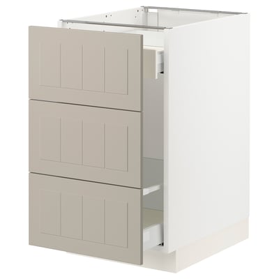 SEKTION / MAXIMERA Gabinete bjo clsf residuos/3frentes, blanco/Stensund beige, 18x24x30 "