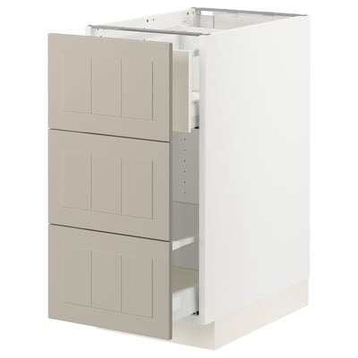 SEKTION / MAXIMERA Gabinete bjo clsf residuos/3frentes, blanco/Stensund beige, 15x24x30 "
