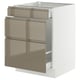 SEKTION / MAXIMERA Gabinete bjo clsf residuos/3frentes, blanco/Voxtorp marrón grisáceo oscuro alto brillo, 24x24x30 "