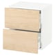 SEKTION / MAXIMERA Gabinete de pared+2 cajones, blanco/Askersund efecto de fresno claro, 18x15x20 "