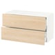 SEKTION / MAXIMERA Gabinete de pared+2 cajones, blanco/Askersund efecto de fresno claro, 36x15x20 "
