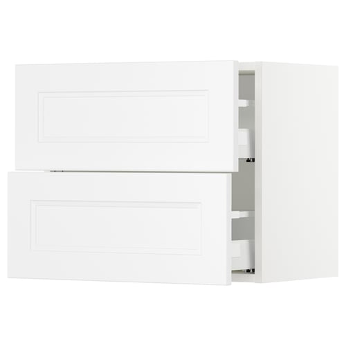 SEKTION / MAXIMERA Gabinete de pared+2 cajones, blanco/Axstad blanco mate, 24x15x20 "