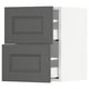 SEKTION / MAXIMERA Gabinete de pared+2 cajones, blanco/Axstad gris oscuro, 15x15x20 "