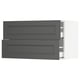 SEKTION / MAXIMERA Gabinete de pared+2 cajones, blanco/Axstad gris oscuro, 36x15x20 "