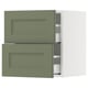 SEKTION / MAXIMERA Gabinete de pared+2 cajones, blanco/Axstad gris-verde, 18x15x20 "