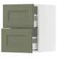 SEKTION / MAXIMERA Gabinete de pared+2 cajones, blanco/Axstad gris-verde, 15x15x20 "