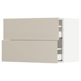 SEKTION / MAXIMERA Gabinete de pared+2 cajones, blanco/Havstorp beige, 30x15x20 "